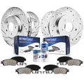 Detroit Axle - Brake Kit for 2004-2005 2009-2012 Chevrolet Malibu, 2006-2010 Pontiac G6, 2007-2009 Saturn Aura, Drilled Slotted