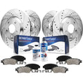 Detroit Axle - 3.6L Brake Kit for 10-15 Chevrolet Camaro, Drilled & Slotted Brake Rotors Ceramic Brakes Pads Front and Rear Repl